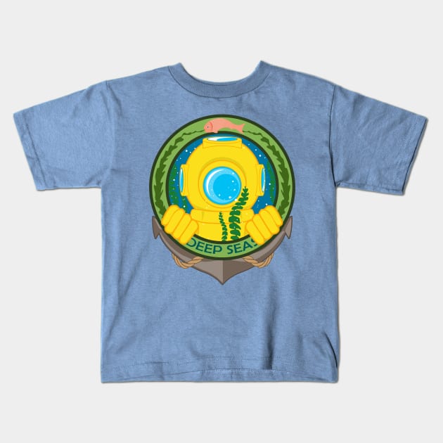 Deep Sea Aquanaut Kids T-Shirt by KeithKarloff